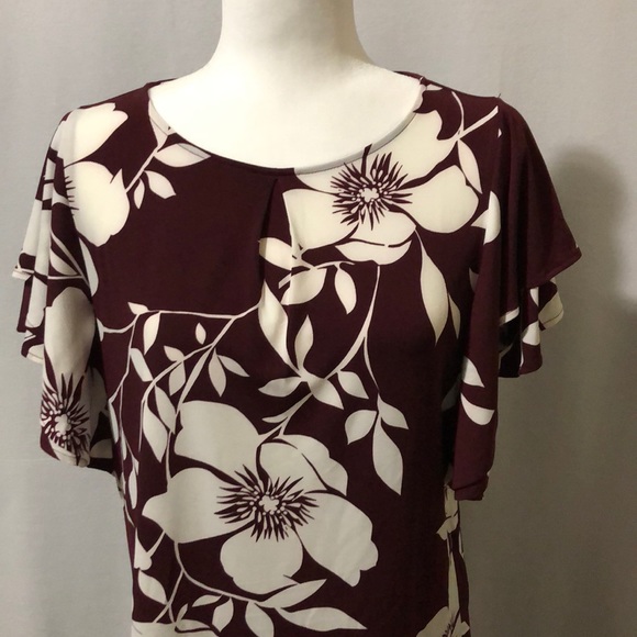 Liz Claiborne floral women blouse short sleeves - Picture 5 of 7